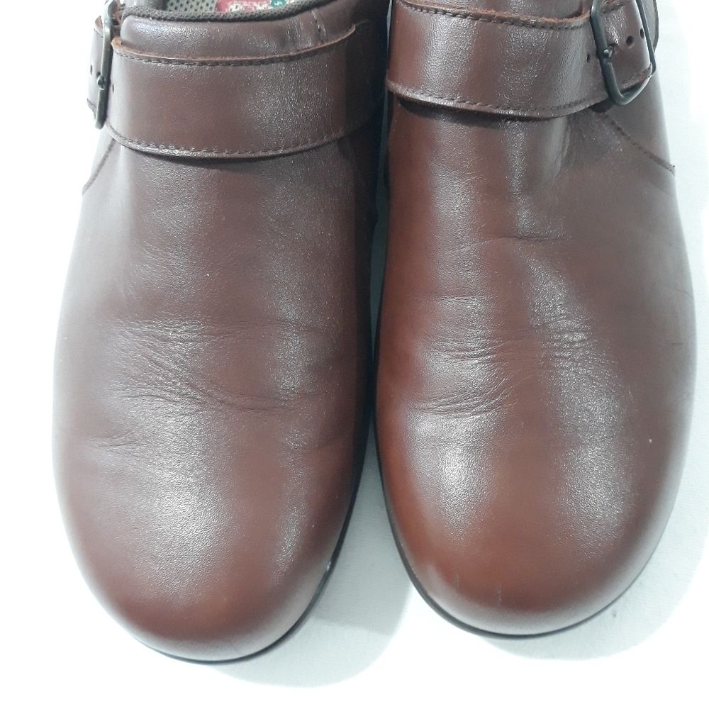 SAS San Antonio Shoemaker Leather Slip On Brown Shoes Bukle Clogs Size 10 1/2 M - Picture 3 of 13